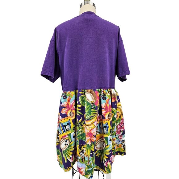 Vtg Mickey Unlimited Jerry Leigh Dress Womens M Mickey Minnie Hawaiian Beach 90s - Picture 5 of 7